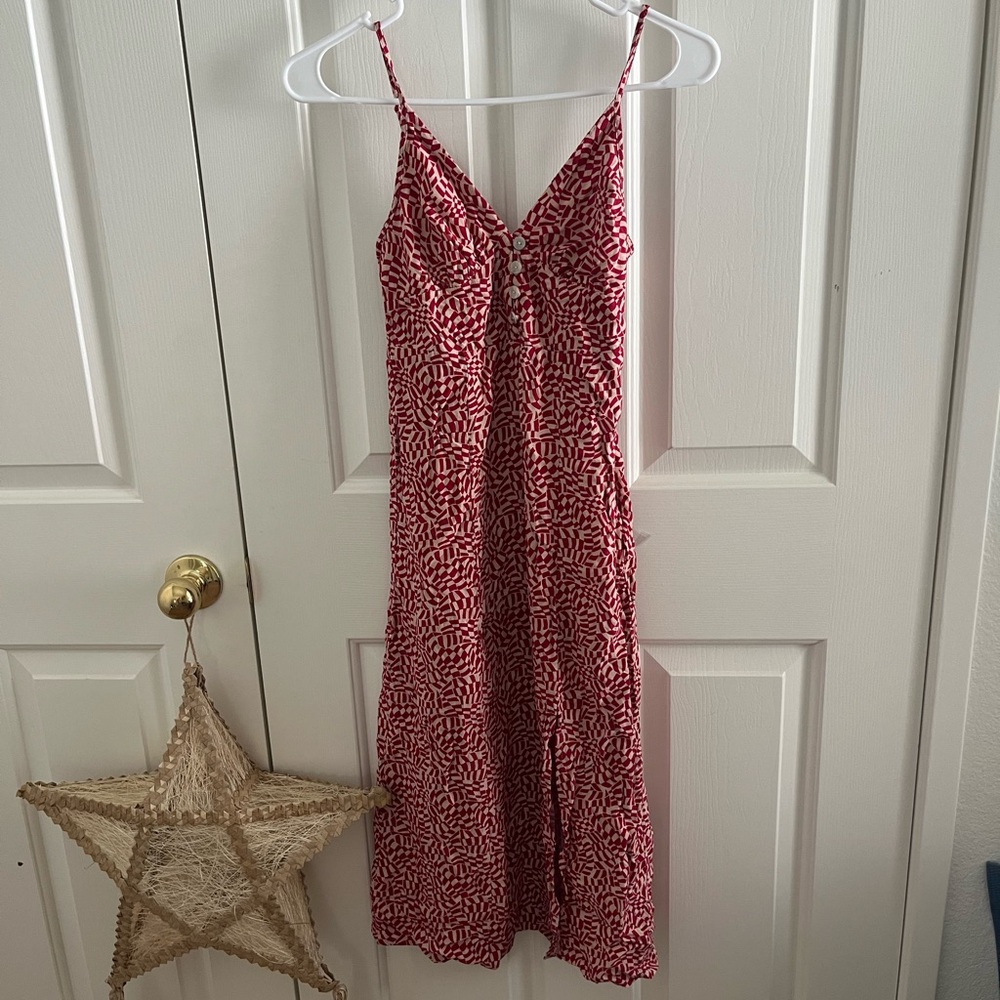 Urban Outfitters Patterned Spaghetti Strap Midi Dress